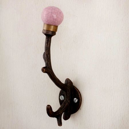 Pink Crackle Tree Hooks-EHG-83